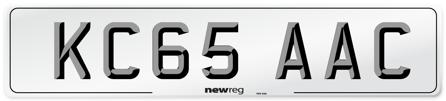 KC65 AAC Number Plate from New Reg